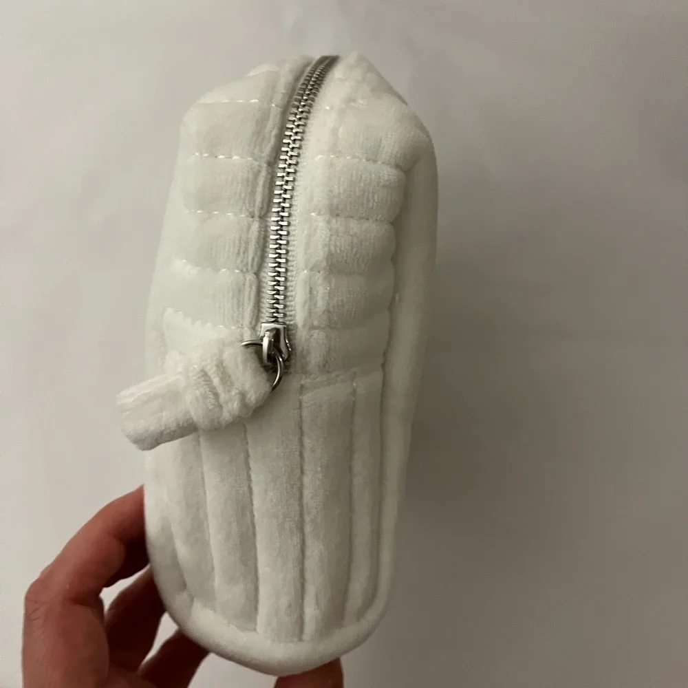 Fuzzy white philosophy cosmetics bag - empty never used